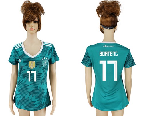 Women's Germany #17 Boateng Away Soccer Country Jersey - Click Image to Close